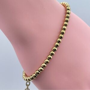 Invicta Gold Tone Beaded Bracelet Adjustable Lobster Clasp